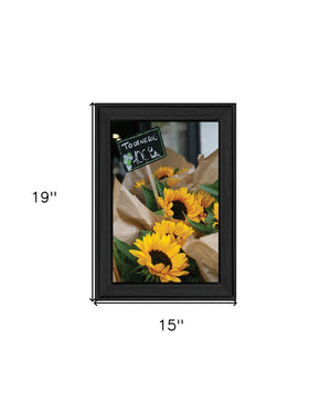 Homeroots Sunflower Bouquet Black Framed Print Wall Art - Rustic Farmhouse Decor For Stylish Home Accents  Wood 529963