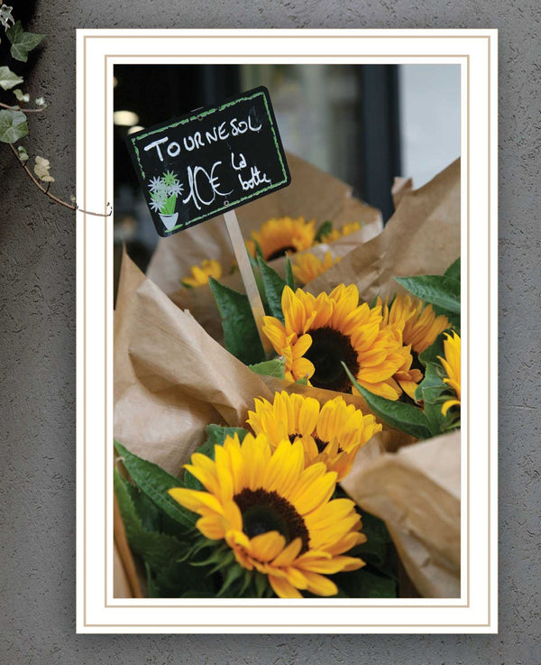 Homeroots Sunflower Bouquet White Framed Print Wall Art White Wood 529966