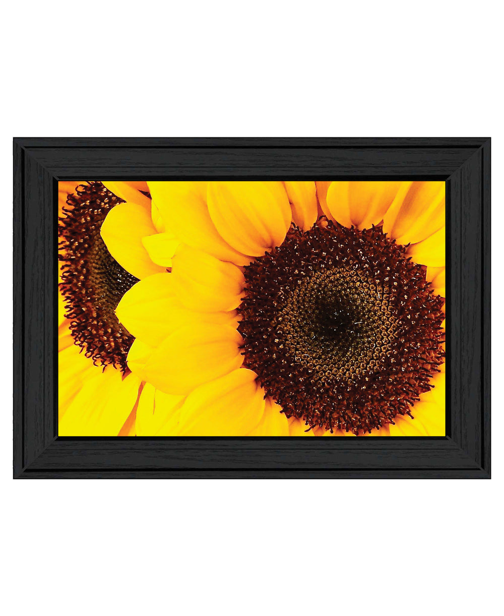 Homeroots Sunflower Portrait Black Framed Print Wall Art  Wood 529967