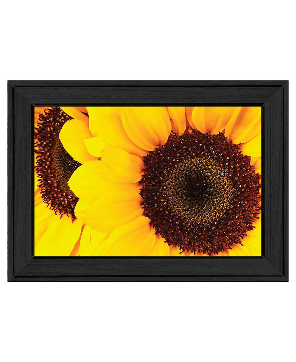 Homeroots Sunflower Portrait Black Framed Print Wall Art  Wood 529967