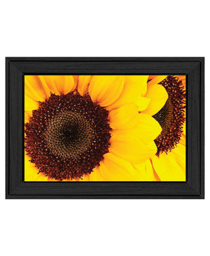 Homeroots Sunflower Portrait Black Framed Print Wall Art  Wood 529967