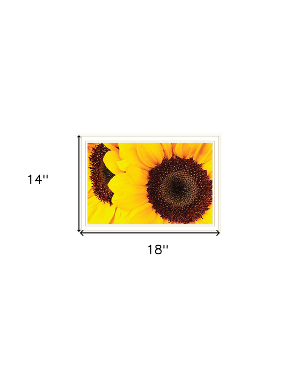 Homeroots Sunflower Portrait White Framed Print Wall Art White Wood 529970