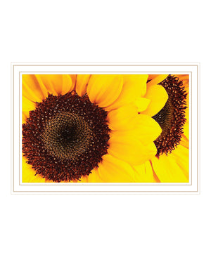 Homeroots Sunflower Portrait White Framed Print Wall Art White Wood 529970