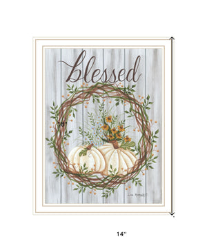 Homeroots Blessed Wreath Framed Wall Art - Rustic Farmhouse Decor For A Stylish Touch To Your Home White Wood 529984