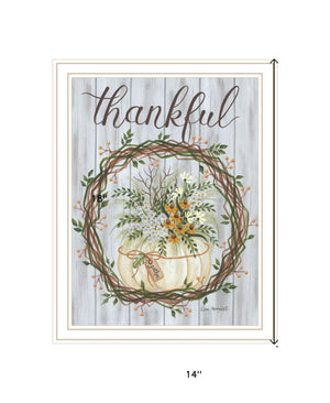 Homeroots Thankful Wreath Rustic Framed Print Wall Art - Trendy Home Decor For Modern Farmhouse Style White Wood 529988