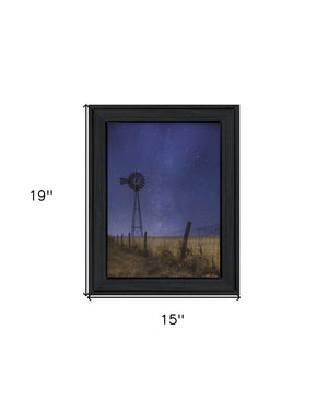Homeroots Starlit Night Black Framed Print Wall Art - Rustic Modern Décor For Stylish Home Interiors & Spaces  Wood 529989