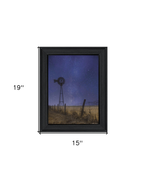 Homeroots Starlit Night Black Framed Print Wall Art - Rustic Modern Décor For Stylish Home Interiors & Spaces  Wood 529989