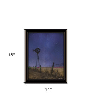 Homeroots Starlit Night Wall Art Print – Rustic Black Framed Decor To Transform Your Space With Style Black And Gold Wood 529990
