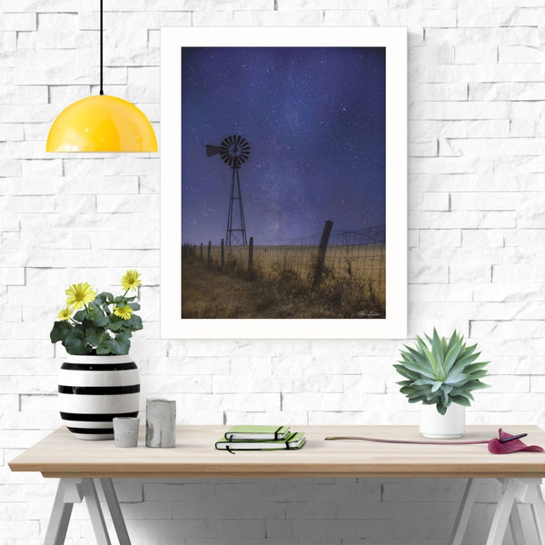 Homeroots Starlit Night White Framed Print Wall Art - Stylish Rustic Decor For Trendy Farmhouse Interiors  Wood 529991