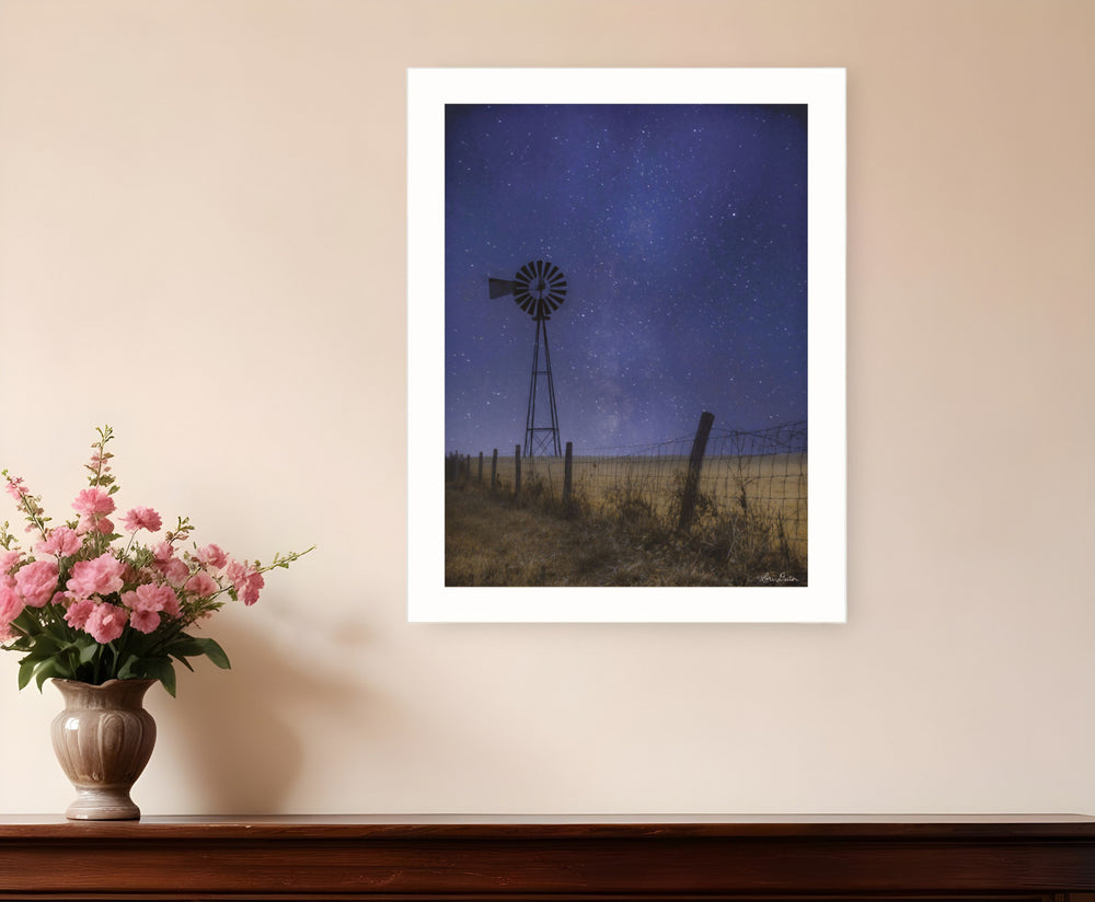 Homeroots Starlit Night White Framed Print Wall Art - Stylish Rustic Decor For Trendy Farmhouse Interiors  Wood 529991