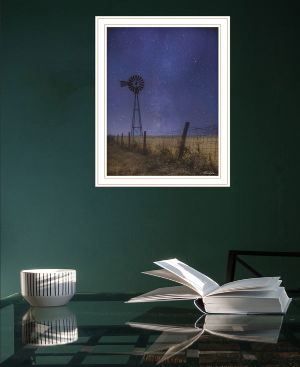 Homeroots Starlit Night Wall Art Print – Rustic Black Framed Decor To Transform Your Space With Style White Wood 529992