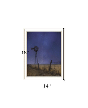 Homeroots Starlit Night Wall Art Print – Rustic Black Framed Decor To Transform Your Space With Style White Wood 529992