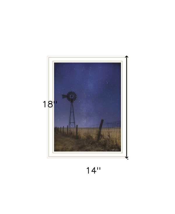 Homeroots Starlit Night Wall Art Print – Rustic Black Framed Decor To Transform Your Space With Style White Wood 529992
