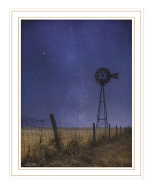 Homeroots Starlit Night Wall Art Print – Rustic Black Framed Decor To Transform Your Space With Style White Wood 529992