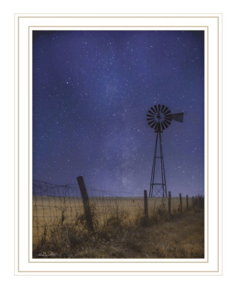 Homeroots Starlit Night Wall Art Print – Rustic Black Framed Decor To Transform Your Space With Style White Wood 529992