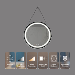 English Elm 32Inch Bathroom Led Vanity Mirror - Dimmable, Anti-Fog, Adjustable Colors, Ip54 Waterproof Design W1992P211236