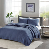 Madison Park Keaton Casual 3 Piece Quilt Set MP13-3459 Navy