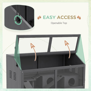 English Elm Pawhut Wooden Hamster Cage With Suspension Bridge & Ladders - Cozy Small Animal Habitat, 33.5" X 18" W2225P200728-GIGA