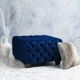 Christopher Knight Home® - Noble House - Jaymee Modern Glam Button Tufted Velvet Ottoman