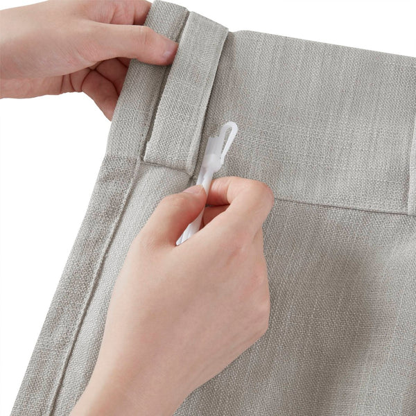 English Elm 2-piece Pinch Pleat Poly Linen Curtain Panels Tailored Formal Drape for Any Room Grey B035P482986