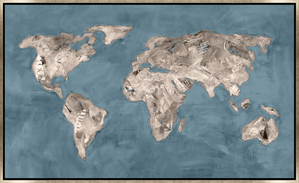 Leftbank Art - Map Collage by Giselle Kelly 90 x 54