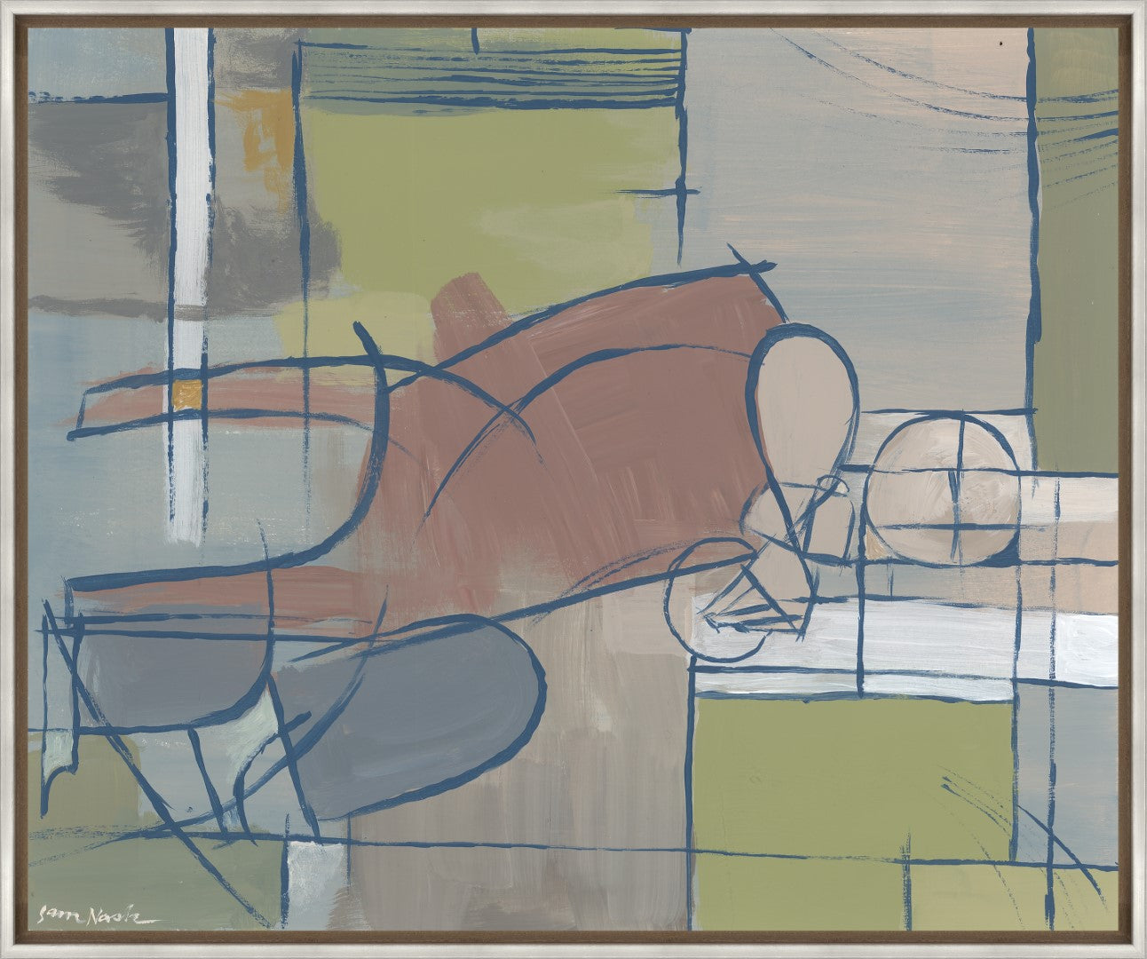 Figure in Red Chair by Sam Nash - Stunning Gallery-Wrapped Giclee Canv