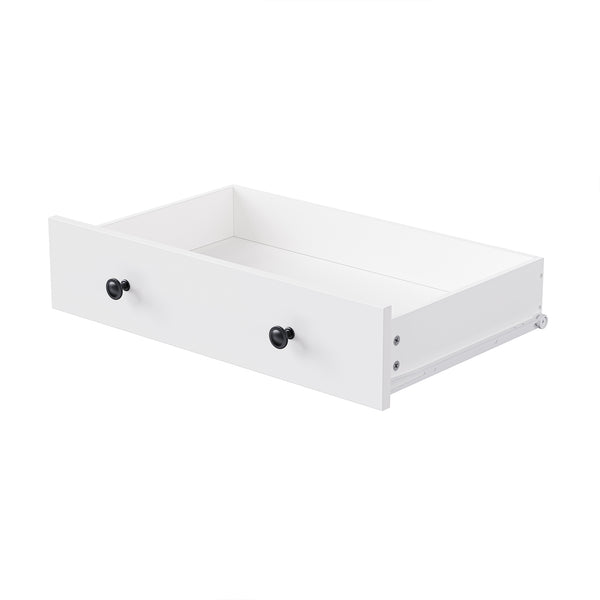 English Elm ON-TREND Farmhouse Storage Cabinet with Gourd Legs, Adjustable Shelves, Anti-Tip Tall Pantry Unit White+Natural N721P205790K