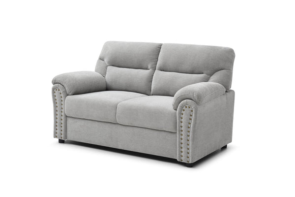 English Elm Hamilton Love Seat with Chenille Upholstery, Nailhead Trim and Pillow Arms for Classic Comfort Gray 33 L x 61 W x 23 H B078P349534