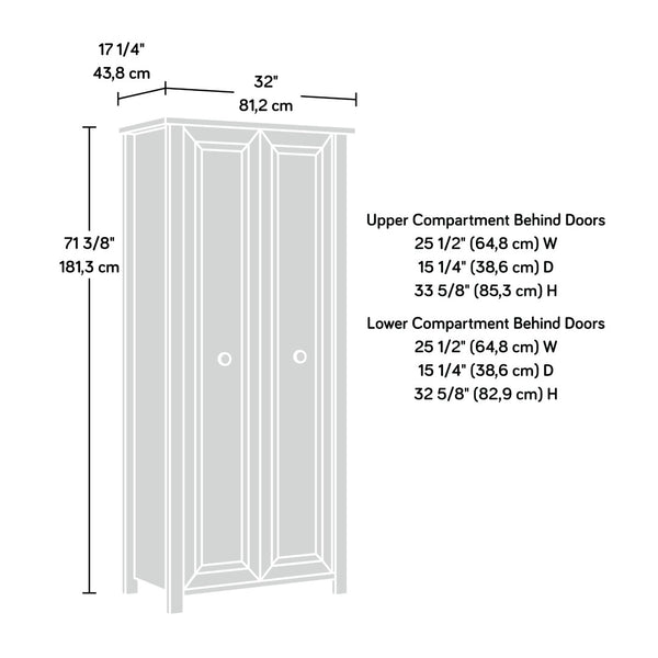 English Elm Storage Cabinet - Versatile Brown Wood Unit For Kitchen, Laundry & Living Areas With Adjustable Shelves B356P367807-GIGA