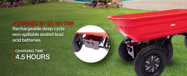 English Elm Four-wheeled Electric Garden Cart 24v Brushless Motor with Tipping Bucket and Pneumatic Tires N727P171071R
