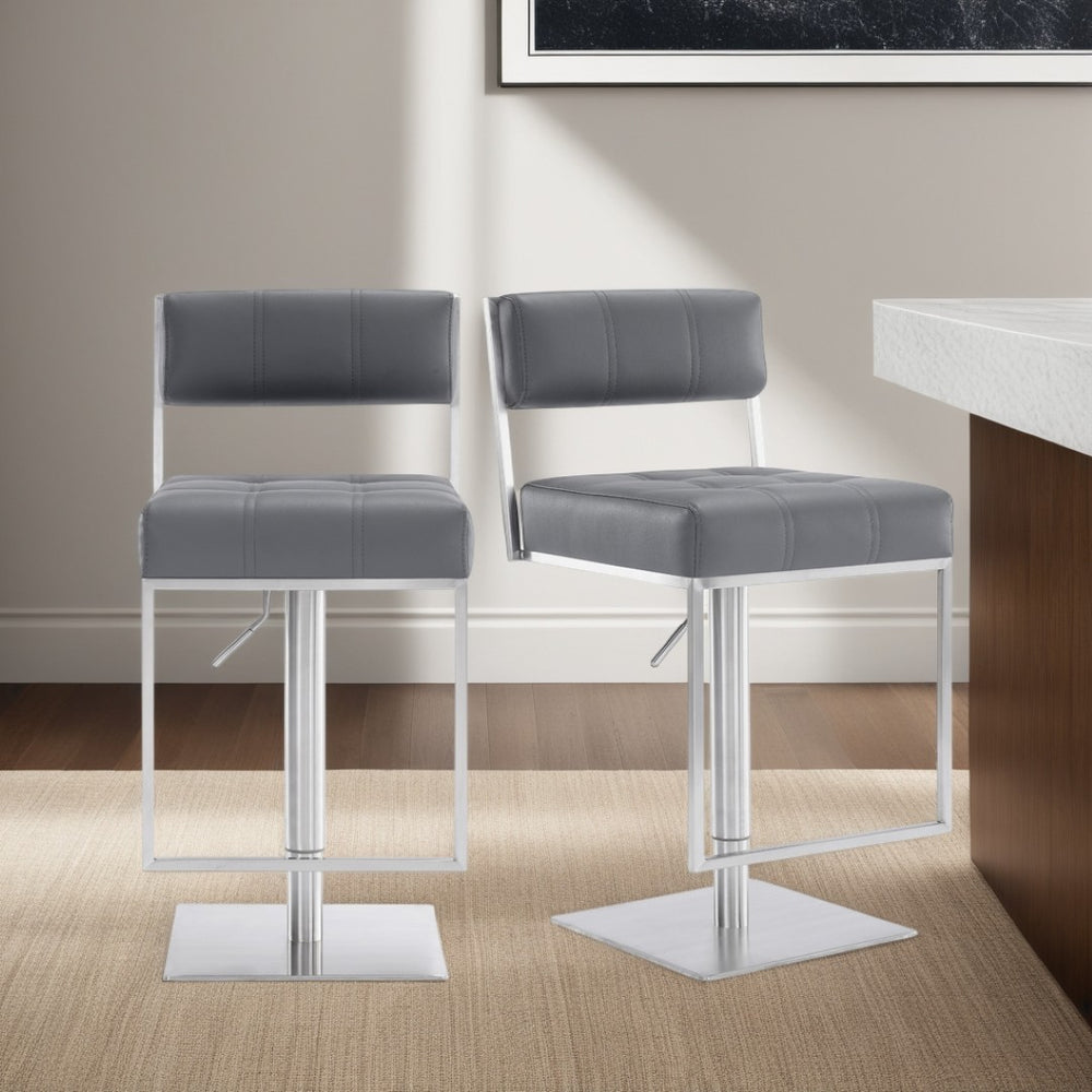 English Elm Michele Swivel Barstool Faux Leather Seat Pneumatic Height Adjustable Kitchen Island B2736P464876