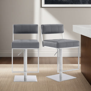 English Elm Michele Swivel Barstool Faux Leather Seat Pneumatic Height Adjustable Kitchen Island B2736P464876