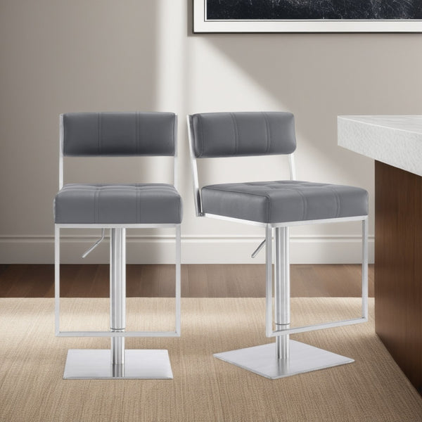 English Elm Michele Swivel Barstool Faux Leather Seat Pneumatic Height Adjustable Kitchen Island B2736P464876