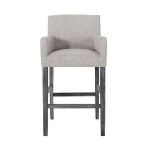English Elm Upholstered Counter Stools Set of Two with Rubberwood Frame and Padded Armrests N780P365806G