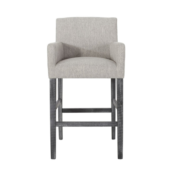 English Elm Upholstered Counter Stools Set of Two with Rubberwood Frame and Padded Armrests N780P365806G