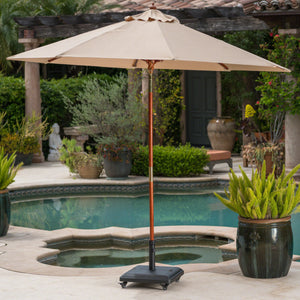 English Elm Christopher Knight Home® - WHEELIE Concrete Umbrella Base Square with Stainless Steel Handle, Fits Up to 11ft Umbrellas, Durable Black 60453.00