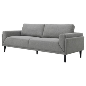 English Elm Andrena Grey Track Arms Sofa with Pocket Coil Seating, Reversible Cushions & Tall Black Legs B062P358306