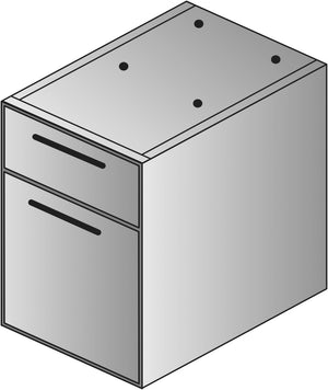 OSP Home Furnishings Napa Under Desk Rolling Pedestal with Locking Casters for Office File Storage 22"D NAP-80-NAS