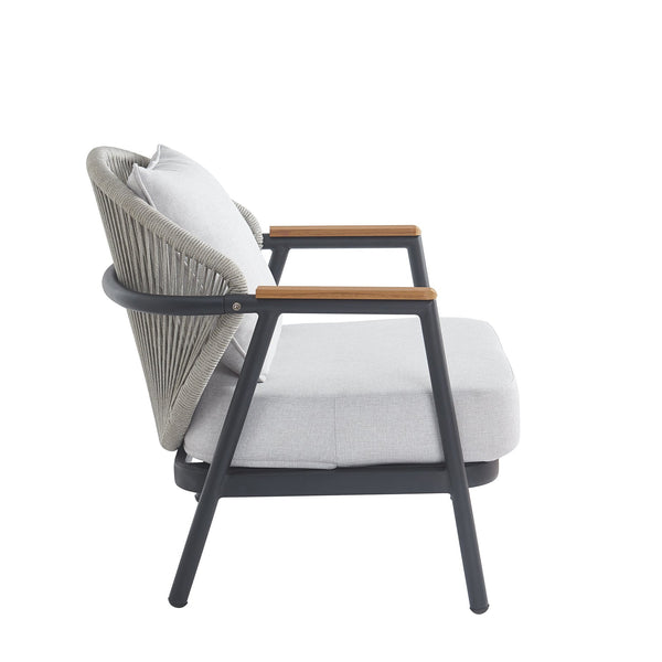 English Elm Christopher Knight Home® - Orla Outdoor Patio Rope Club Chair - Gray Frame & Cushion For Stylish Comfort And Durability N775P224519G