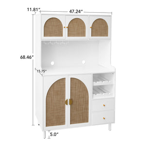 English Elm Accent Storage Cabinet with Pine Feet, Metal Handles, Anti-Tip L-Bracket, Stable, Easy-Clean Finish W688P183923