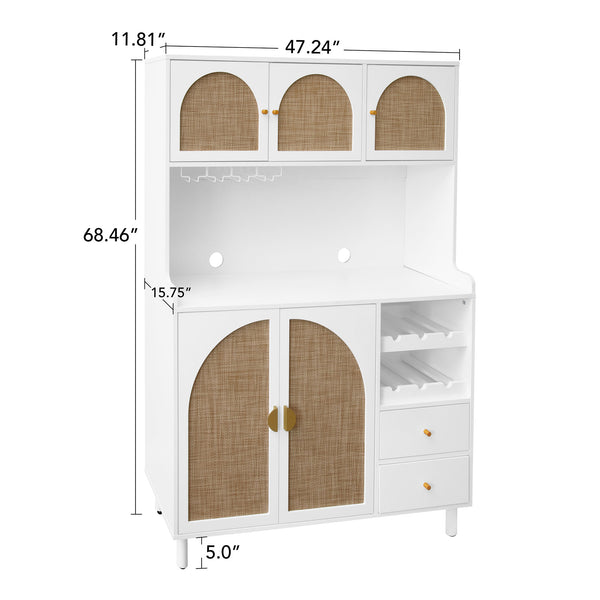 English Elm Accent Storage Cabinet with Pine Feet, Metal Handles, Anti-Tip L-Bracket, Stable, Easy-Clean Finish W688P183923