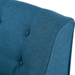 English Elm Christopher Knight Home® - Mid-Century Tufted Armchair with Solid Wood Legs, Ergonomic Foam Seating & Stain-Resistant Fabric Finish Blue N767P257565E