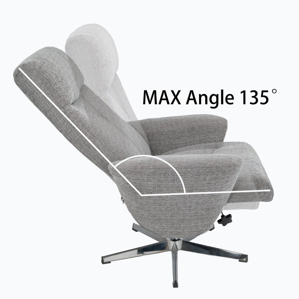 English Elm Swivel Faux Leather Manual Recliner with Ottoman Ergonomic Lounge Chair for Living Room W1622P460966