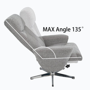 English Elm Swivel Faux Leather Manual Recliner with Ottoman Ergonomic Lounge Chair for Living Room W1622P460966