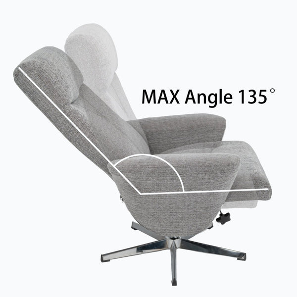 English Elm Swivel Faux Leather Manual Recliner with Ottoman Ergonomic Lounge Chair for Living Room W1622P460966