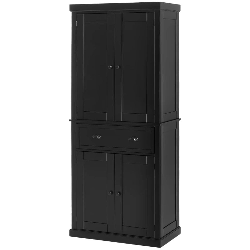 English Elm Tall Farmhouse Pantry Cabinet with Beadboard Doors Drawer and Adjustable Shelving T3971S00121