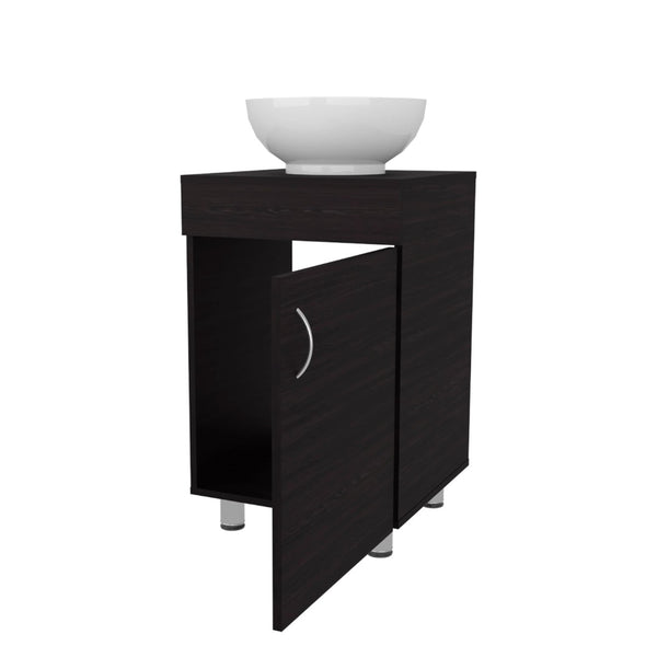 English Elm Wengue Bathroom Vanity With Integrated Vessel Sink, Spacious Storage, Modern Design For Small Spaces B062P303929-GIGA