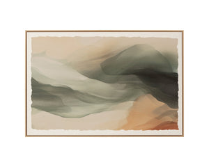 Sunpan DREAM STATE - 60" X 40" Abstract Watercolor Print in Natural Floater Frame for Modern Interiors A0438