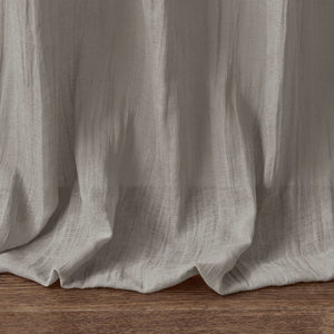 English Elm Solid Crushed Curtain Panel Pair - Elegant Sheer Window Treatments For Light Filtering & Style B03598148-GIGA