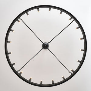 English Elm 20-light Oversized Wagon Wheel Chandelier Matte Black Farmhouse Style for Grand Spaces W5008P388936